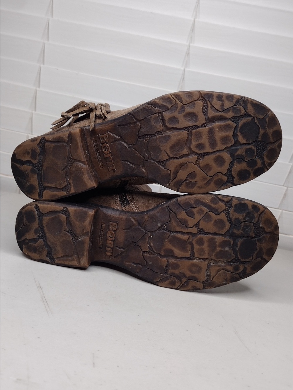 Born Cross Sz 7M Leather Boho Western Ankle Boots - Picture 10 of 13